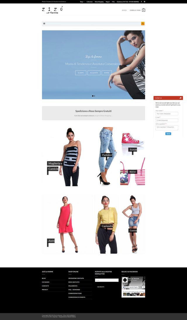 Zizù la femme, zizulafemme.com prima realizzazione del sito web